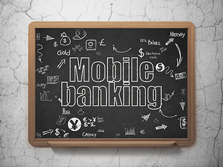 Image showing Banking concept: Mobile Banking on School Board background