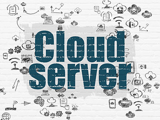 Image showing Cloud computing concept: Cloud Server on wall background