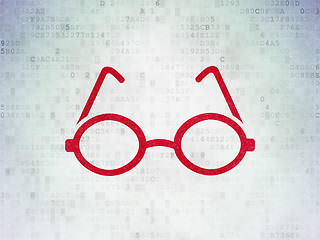 Image showing Science concept: Glasses on Digital Paper background