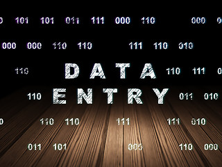 Image showing Data concept: Data Entry in grunge dark room