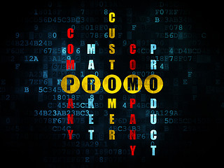 Image showing Marketing concept: word Promo in solving Crossword Puzzle