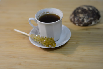 Image showing coffee served with a gingerbread