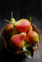 Image showing  pears in a basket