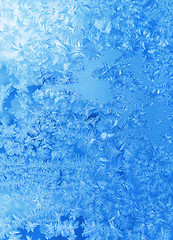 Image showing Ice pattern on winter glass