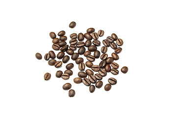 Image showing Coffee grains on white background