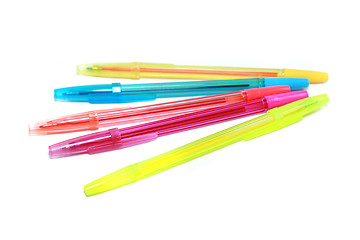 Image showing Color pens on white background