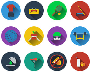 Image showing Set of fitness icons