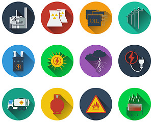 Image showing Set of energy icons
