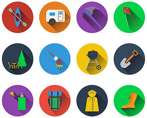 Image showing Set of camping icons