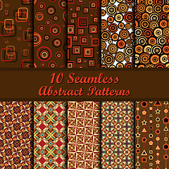 Image showing ten geometrical seamless patterns