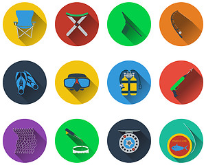 Image showing Set of fishing icons