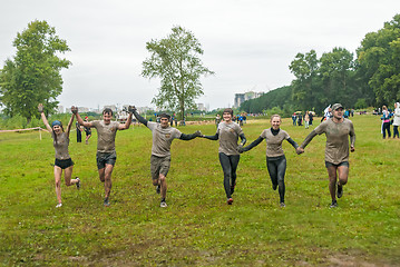 Image showing One of teams finishes in cross-country race.Tyumen