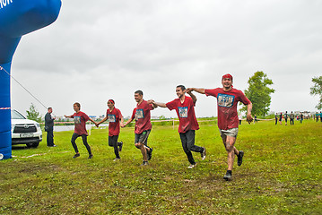 Image showing One of teams finishes in cross-country race.Tyumen