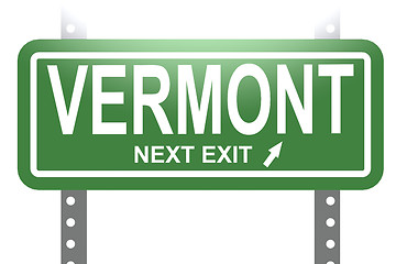 Image showing Vermont green sign board isolated 