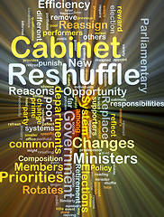 Image showing Cabinet reshuffle background concept glowing