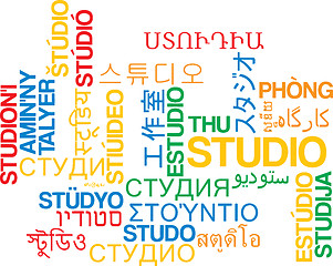 Image showing Studio multilanguage wordcloud background concept
