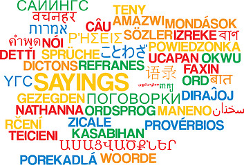 Image showing Sayings multilanguage wordcloud background concept