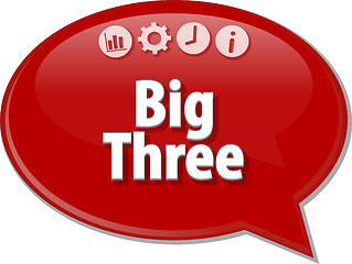 Image showing Big Three  Business term speech bubble illustration