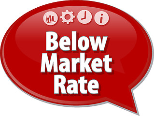 Image showing Below Market Rate Business term speech bubble illustration