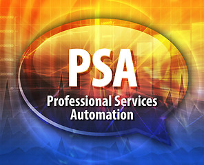 Image showing PSA acronym definition speech bubble illustration