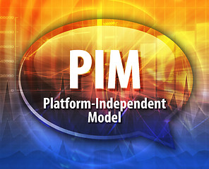 Image showing PIM acronym definition speech bubble illustration
