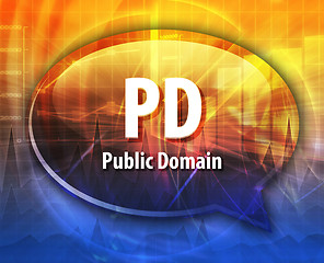 Image showing PD acronym definition speech bubble illustration