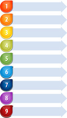 Image showing Bullet List Nine blank business diagram illustration