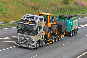 Image showing Volvo FH Hauls Heavy Equipment