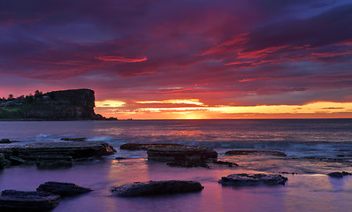 Image showing Sunrise skies over Avalon on Sydney\'s Northern Beaches