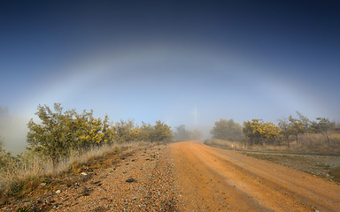 Image showing Fog Bow nature phenomenon in outback Australia