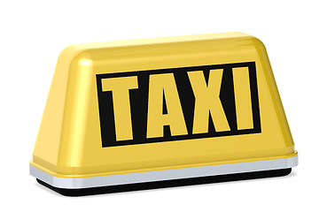 Image showing Yellow taxi sign isolated