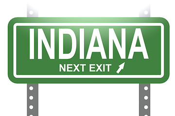 Image showing Indiana green sign board isolated