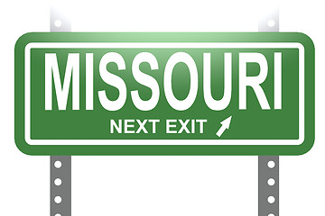 Image showing Missouri green sign board isolated