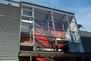 Image showing glass stairwell of a modern building 