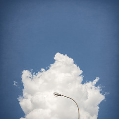 Image showing street lamp with cloud and sky