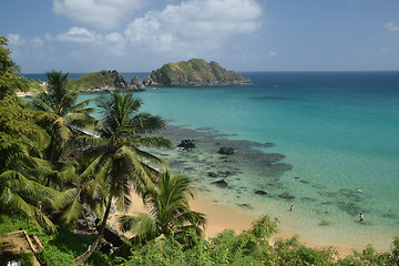 Image showing Crystalline sea beach in Fernando de Noronha,Brazil