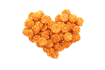 Image showing Chilli rice crackers in a heart shape