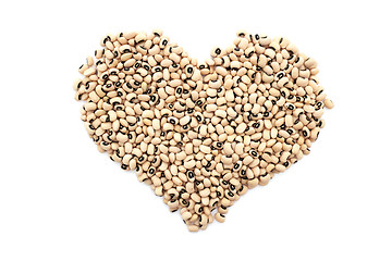 Image showing Black eyed peas in a heart shape