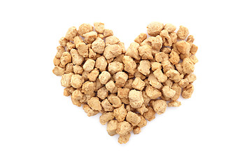 Image showing Soya protein chunks in a heart shape