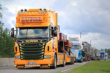 Image showing Yellow Show Truck Scania of LUPAL 