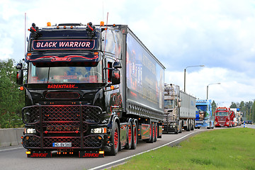 Image showing Scania Black Warrior in Truck Convoy