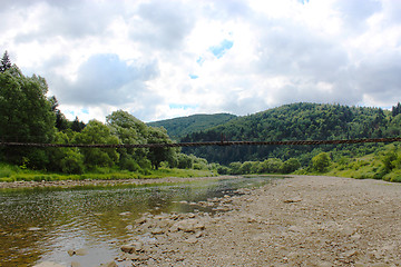 Image showing speed mountainous river in Carpathian mountains