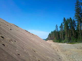 Image showing huge pile of sand for road construction