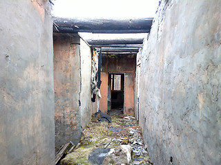 Image showing corridor in a ruined old building