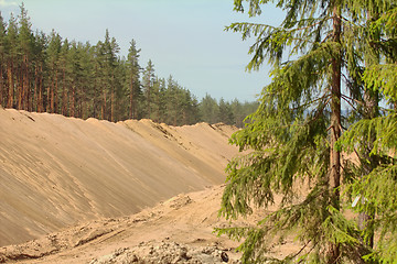 Image showing huge pile of sand for road construction