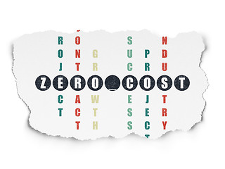 Image showing Business concept: word Zero cost in solving Crossword Puzzle