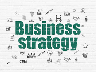 Image showing Finance concept: Business Strategy on wall background