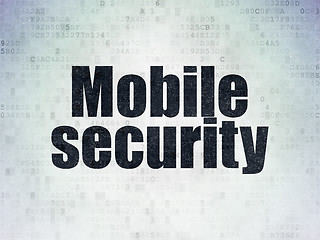 Image showing Safety concept: Mobile Security on Digital Paper background