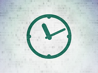 Image showing Time concept: Clock on Digital Paper background