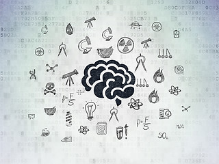 Image showing Science concept: Brain on Digital Paper background